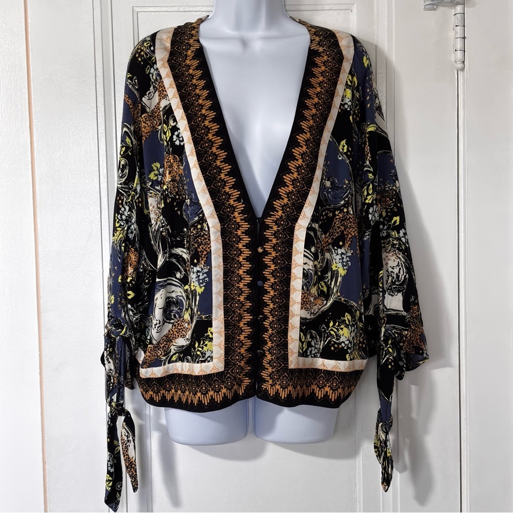 Free People catch Me If You can Stylish Multicolor Top Medium - Picture 3 of 9